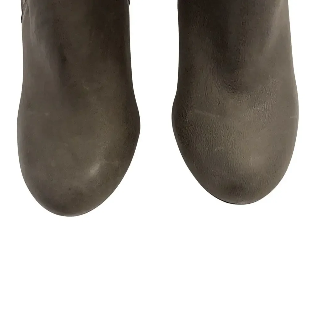 Aldo Booties Women's Gray Buckle Leather 4